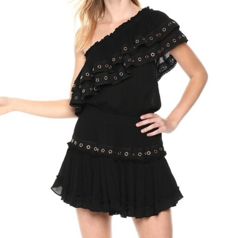 MISA Los Angeles Flirty One-Shoulder Dress (S)